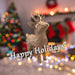 Christmas Standing Deer Decoration 34cm x 8cm Gold X 1