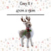 Christmas Standing Deer Decoration 47cm x 13cm Grey X 1