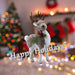 Christmas Standing Deer Decoration 47cm x 13cm Grey X 1