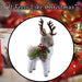 Christmas Standing Deer Decoration 38cm x 10cm Grey X 1
