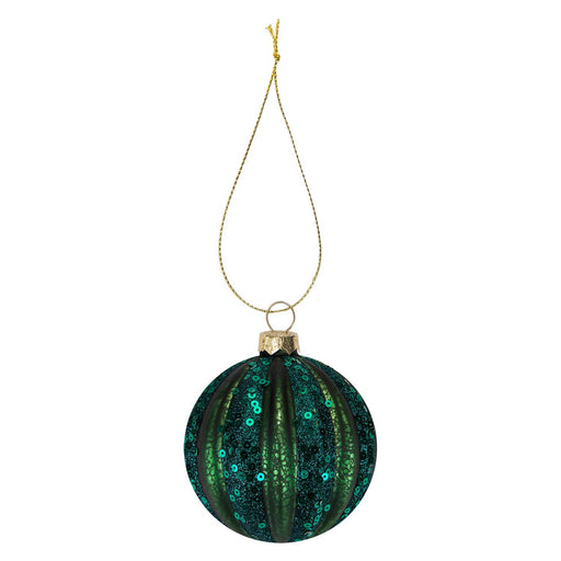 Christmas Hanging Ball Decoration 10cm x 9cm Green X 1