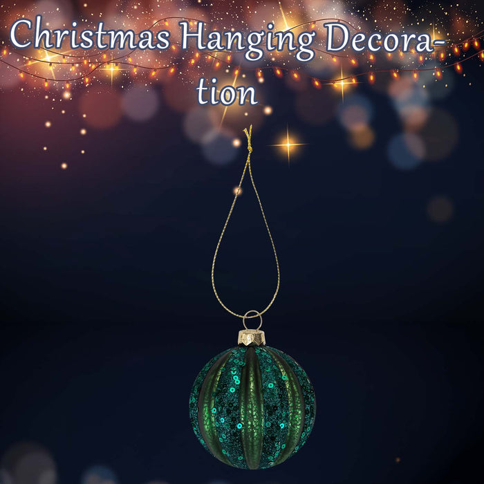 Christmas Hanging Ball Decoration 10cm x 9cm Green X 1