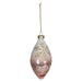 Christmas Hanging Bauble Decoration 14cm x 7cm Cream X 1