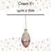 Christmas Hanging Bauble Decoration 14cm x 7cm Cream X 1