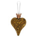 Christmas Hanging Heart Decoration 13cm x 10cm Gold X 1