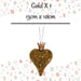 Christmas Hanging Heart Decoration 13cm x 10cm Gold X 1