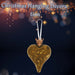 Christmas Hanging Heart Decoration 13cm x 10cm Gold X 1