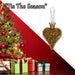 Christmas Hanging Heart Decoration 13cm x 10cm Gold X 1