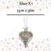Christmas Hanging Heart Decoration 13cm x 9cm Silver X 1
