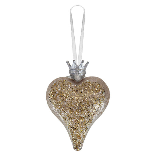 Christmas Hanging Heart Decoration 13cm x 10cm White X 1