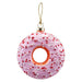 Christmas Hanging Glass Doughnut Decoration 12cm x 9cm Pink X 1