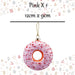 Christmas Hanging Glass Doughnut Decoration 12cm x 9cm Pink X 1