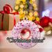 Christmas Hanging Glass Doughnut Decoration 12cm x 9cm Pink X 1