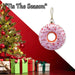 Christmas Hanging Glass Doughnut Decoration 12cm x 9cm Pink X 1