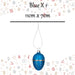 Christmas Hanging Glass Egg Decoration 11cm x 7cm Blue X 1