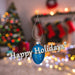 Christmas Hanging Glass Egg Decoration 11cm x 7cm Blue X 1