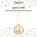 Christmas Hanging Glass Bauble Decoration 13cm x 11cm Gold X 1
