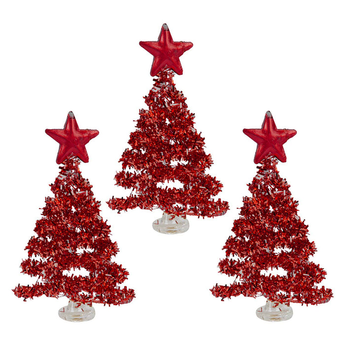 Christmas Tree Glass Decoration 15cm x 29cm Red X 1