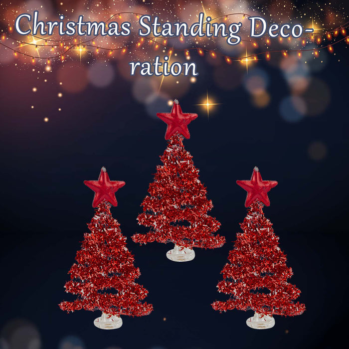 Christmas Tree Glass Decoration 15cm x 29cm Red X 1