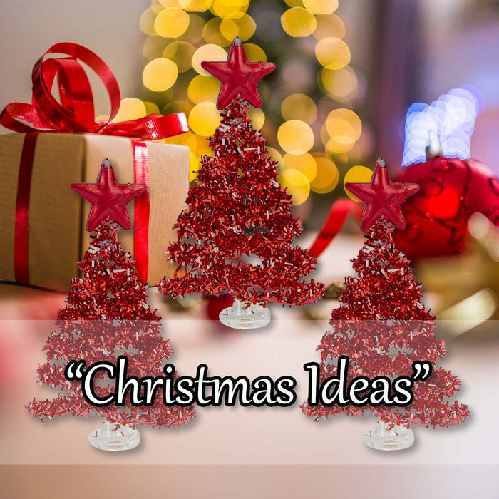 Christmas Tree Glass Decoration 15cm x 29cm Red X 1