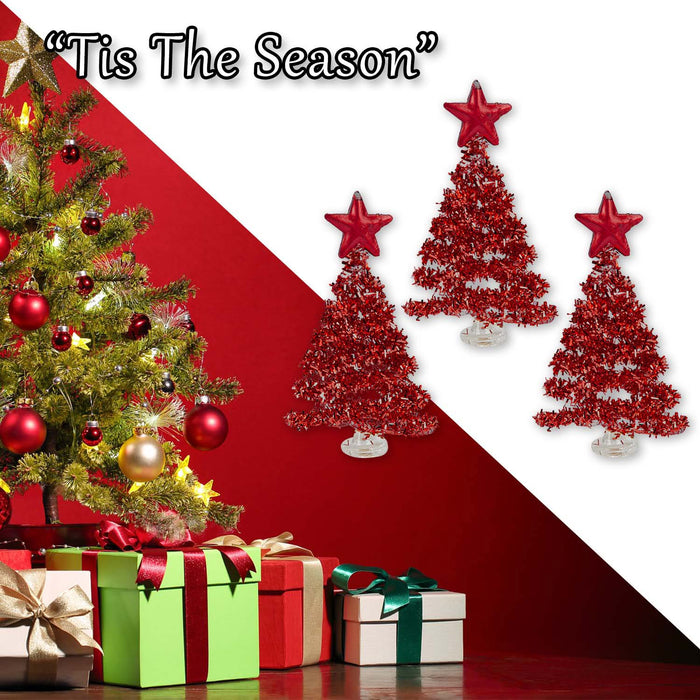 Christmas Tree Glass Decoration 15cm x 29cm Red X 1