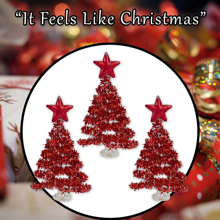 Christmas Tree Glass Decoration 15cm x 29cm Red X 1