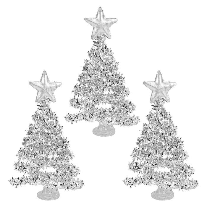 Christmas Tree Glass Decoration 15cm x 29cm White X 1