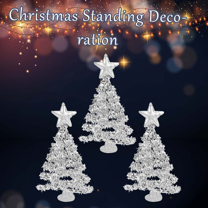 Christmas Tree Glass Decoration 15cm x 29cm White X 1
