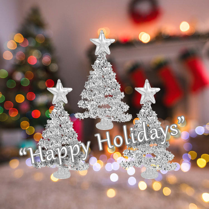 Christmas Tree Glass Decoration 15cm x 29cm White X 1