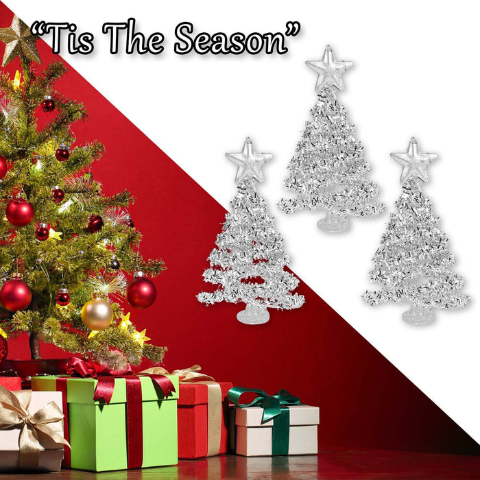 Christmas Tree Glass Decoration 15cm x 29cm White X 1