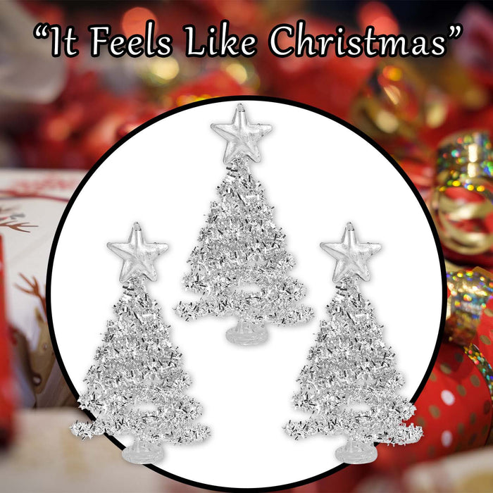 Christmas Tree Glass Decoration 15cm x 29cm White X 1