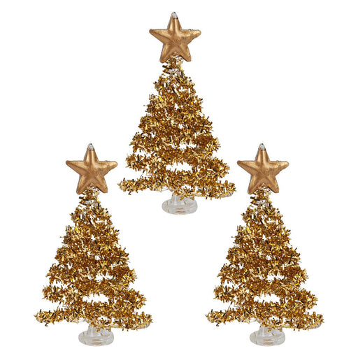 Christmas Tree Glass Decoration 15cm x 29cm Gold X 1