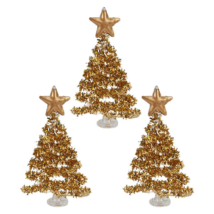 Christmas Tree Glass Decoration 15cm x 29cm Gold X 1