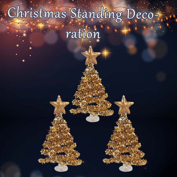 Christmas Tree Glass Decoration 15cm x 29cm Gold X 1