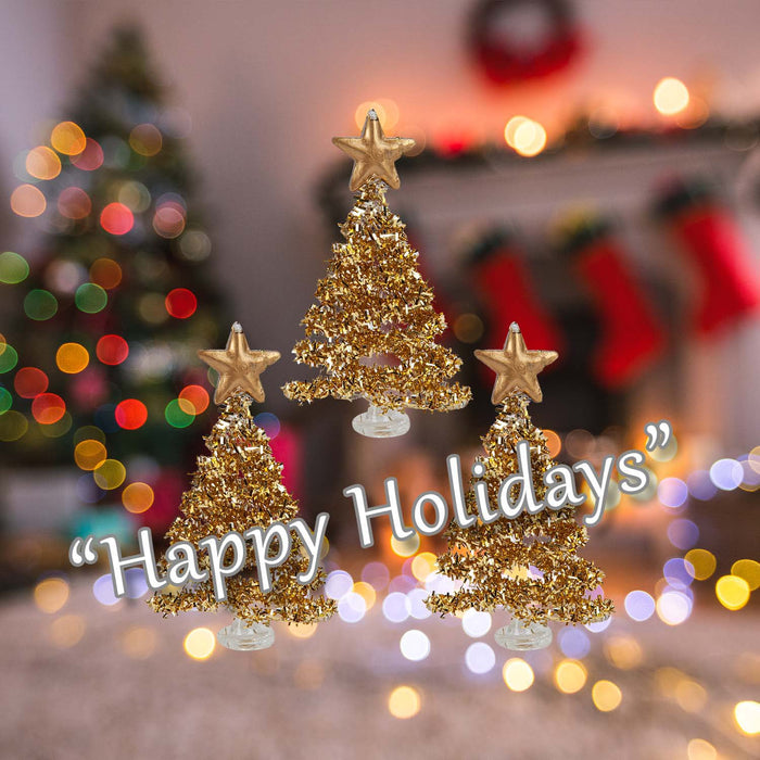Christmas Tree Glass Decoration 15cm x 29cm Gold X 1