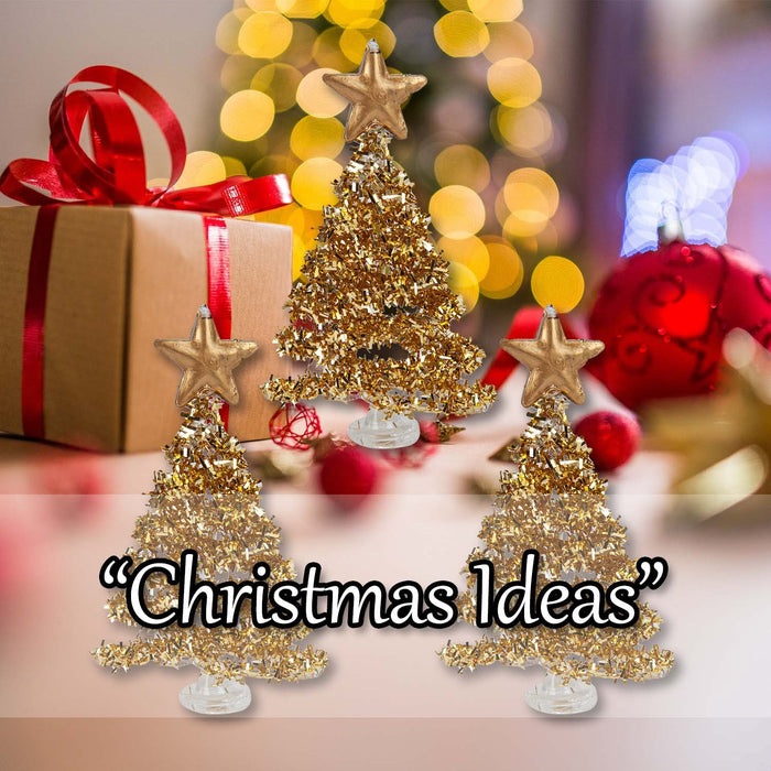 Christmas Tree Glass Decoration 15cm x 29cm Gold X 1