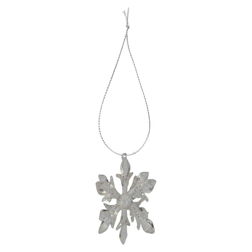 Christmas Hanging Snowflake Decoration 9cm x 15cm Silver X 1