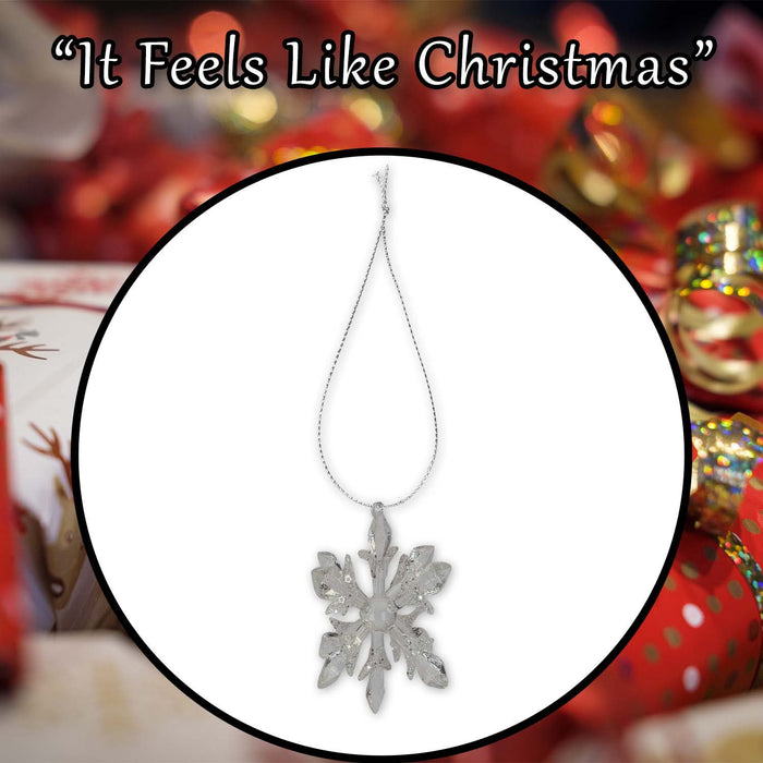 Christmas Hanging Snowflake Decoration 9cm x 15cm Silver X 1