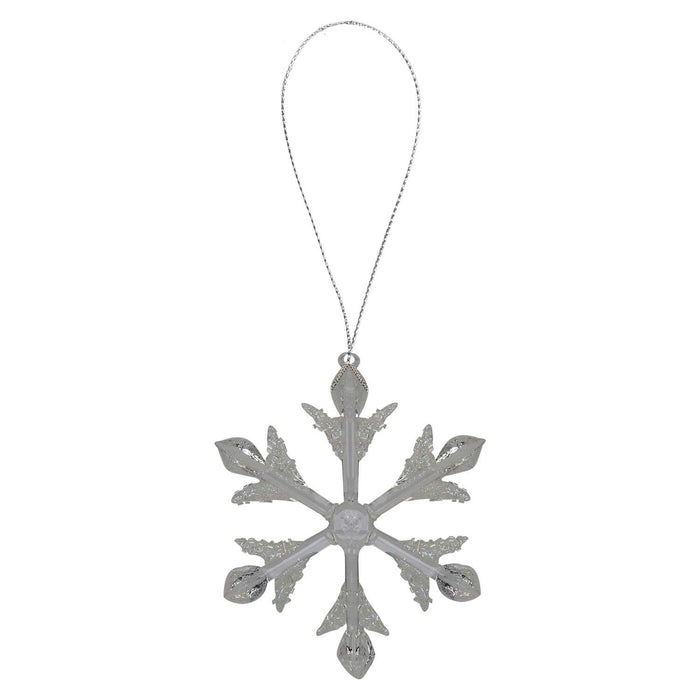 Christmas Hanging Snowflake Decoration 15cm x 14cm Silver X 1
