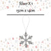 Christmas Hanging Snowflake Decoration 15cm x 14cm Silver X 1
