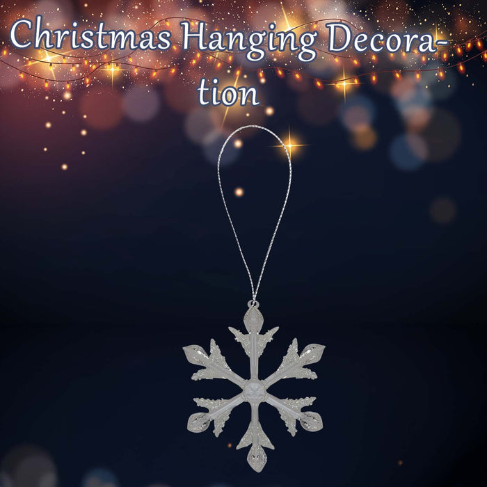 Christmas Hanging Snowflake Decoration 15cm x 14cm Silver X 1