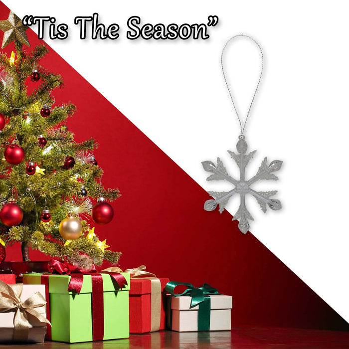 Christmas Hanging Snowflake Decoration 15cm x 14cm Silver X 1