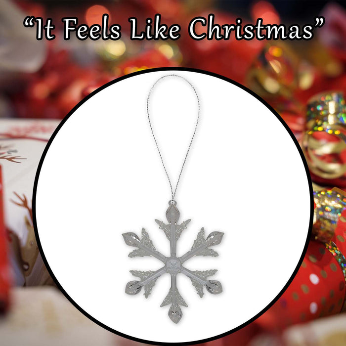 Christmas Hanging Snowflake Decoration 15cm x 14cm Silver X 1