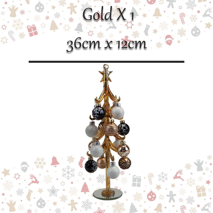 Christmas Glass Bauble Tree Decoration 36cm x 12cm Gold X 1