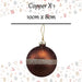 Christmas Hanging Glass Bauble Decoration 10cm x 8cm Copper X 1