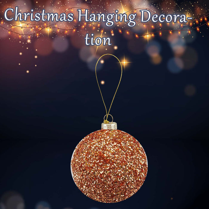 Christmas Hanging Glass Bauble Decoration 10cm x 9cm Copper X 1