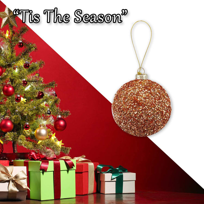 Christmas Hanging Glass Bauble Decoration 10cm x 9cm Copper X 1