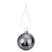 Christmas Hanging Glass Bauble Decoration 10cm x 8cm Silver X 1