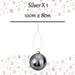 Christmas Hanging Glass Bauble Decoration 10cm x 8cm Silver X 1
