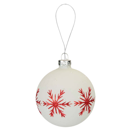 Christmas Hanging Glass Bauble Decoration 10cm x 8cm Red X 1
